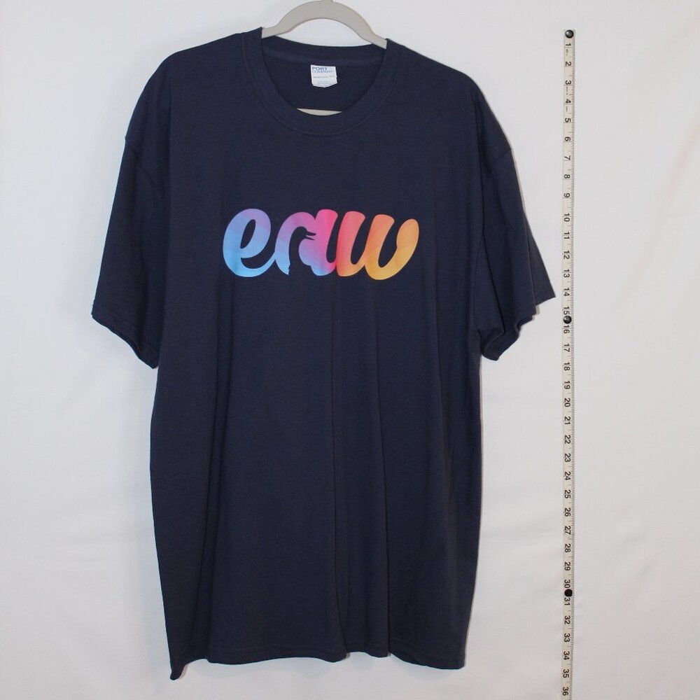 Port & Company Essential Tee navy blue w/ EAW graphic XL -‎ brand new never worn